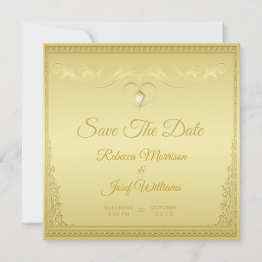 Invitation Bordure d'angle élégante or orné (Devant)