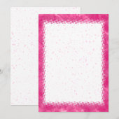 Invitation Bordure d'aquarelle rose Vide Texte personnalisé (Devant / Derrière)