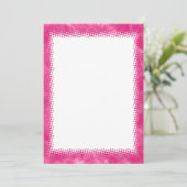 Invitation Bordure d'aquarelle rose Vide Texte personnalisé (Debout devant)