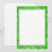 Invitation Bordure d'aquarelle verte vide Texte personnalisé (Devant / Derrière)