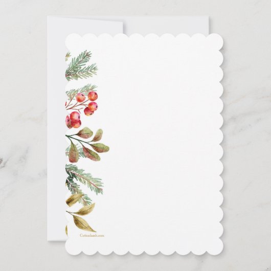 Invitation Bordure de Baies Rouges (Dos)