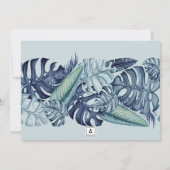 Invitation Bordure de Blue Tropical Foliage pour Quinceañera (Dos)