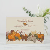 Invitation Bordure de citrouille (Debout devant)