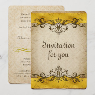 Invitation Bordure de décoration vintage 1 - or