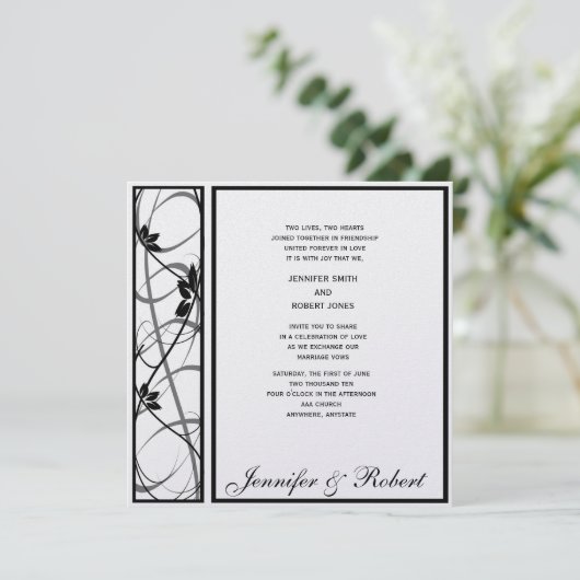 Invitation Bordure de défilement noir (Debout devant)