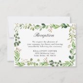 Invitation Bordure de feuilles vertes botaniques Réception de (Devant)
