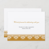 Invitation Bordure de filigrane marron écru pour réponse de m (Devant / Derrière)