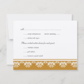 Invitation Bordure de filigrane marron écru pour réponse de m (Dos)