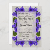 Invitation Bordure de fleur violette - cadre floral élégant (Devant / Derrière)