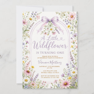 Invitation Bordure de fleurs sauvages de jardin fille violett
