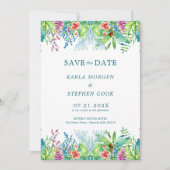 Invitation Bordure de fleurs tropicales colorées (Devant)