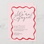 Invitation Bordure de la bordure de la saint-bascule Fiançail (Devant / Derrière)