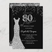 Invitation Bordure de la Parties scintillant de la robe des S (Devant / Derrière)