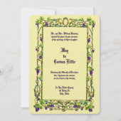 Invitation Bordure de mariage au vignoble et aux colombes Art (Devant)