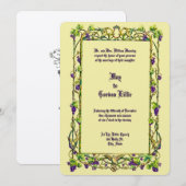 Invitation Bordure de mariage au vignoble et aux colombes Art (Devant / Derrière)