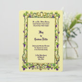 Invitation Bordure de mariage au vignoble et aux colombes Art (Debout devant)