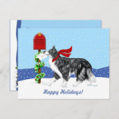 Invitation Bordure de Noël Collie Mail (Devant / Derrière)