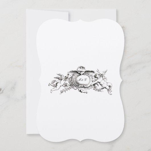 Invitation Bordure de rococo baroque antique (Dos)