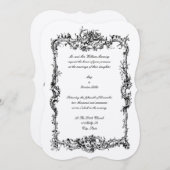 Invitation Bordure de rococo baroque antique (Devant / Derrière)