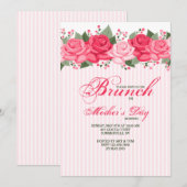 Invitation Bordure de Roses (Devant / Derrière)