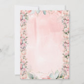 Invitation Bordure de roses de bébé faon mignon Shower de béb (Dos)