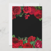 Invitation Bordure de roses rouges florale de mariage (Dos)