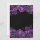 Invitation Bordure de roses violettes Fleurs Douze ans (Dos)