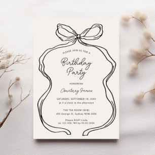 Invitation Bordure de ruban capricieux dessinée à la main pou