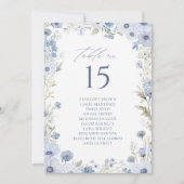Invitation Bordure de table à fleurs sauvages bleues numéro d (Devant)