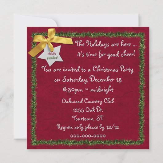 Invitation Bordure de Tinsel (Devant)