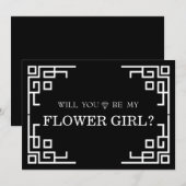 Invitation Bordure de Tourbillon Noir Mignon Veux-tu être ma  (Devant / Derrière)