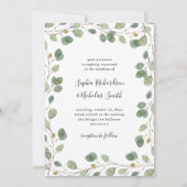 Invitation Bordure de verdure simple Eucalyptus | MARIAGE (Devant)