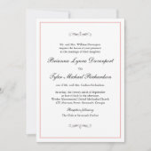 Invitation Bordure de vidage Mariage simple classique (Devant)