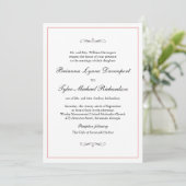 Invitation Bordure de vidage Mariage simple classique (Debout devant)