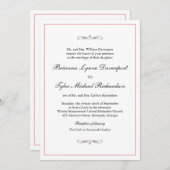 Invitation Bordure de vidage Mariage simple classique (Devant / Derrière)