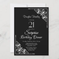 Bordure décorative Surprise 21e anniversaire Dîner