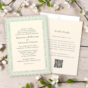 Invitation Bordure délicate en dentelle couleur crème pour ma