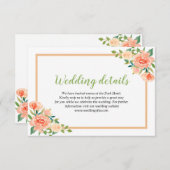 Invitation Bordure des fleurs de pêche | Détails du Mariage (Devant / Derrière)