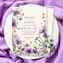 Bordure des fleurs violettes et mariage de code RS