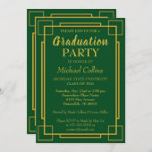 Invitation Bordure d'or Art déco (Devant / Derrière)