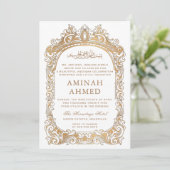 Invitation Bordure d'or classique Aqiqa Aqeeqa Baby (Debout devant)