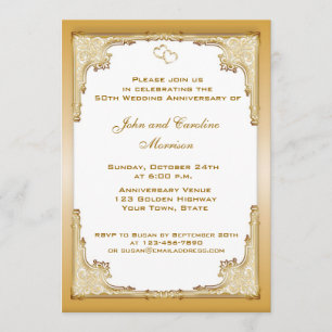 Invitation Bordure d'or décorative