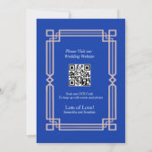 Invitation Bordure d'or Rose moderne sur bleu marine enregist (Dos)