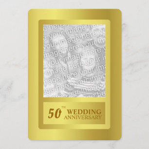 Invitation Bordure dorée 50e anniversaire de mariage