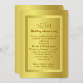 Invitation Bordure dorée 50e anniversaire de mariage (Devant / Derrière)