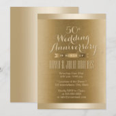 Invitation Bordure dorée Texture de bronze Mariage Anniversai (Devant / Derrière)