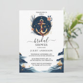 Invitation Bordure du bateau de noeud Fête des mariées photo  (Debout devant)