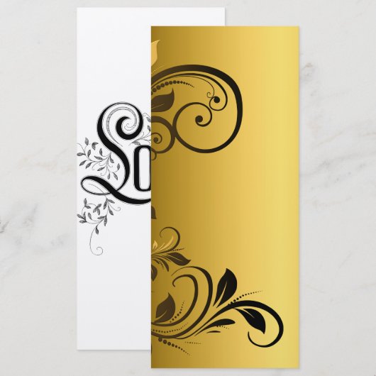 Invitation Bordure du cadre de fleurs (Devant / Derrière)