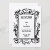 Invitation Bordure du cadre de fruits de rococo baroque Cheru (Devant / Derrière)