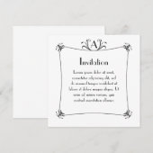 Invitation Bordure Elégante Personnalisable Avec Monogramme (Devant / Derrière)